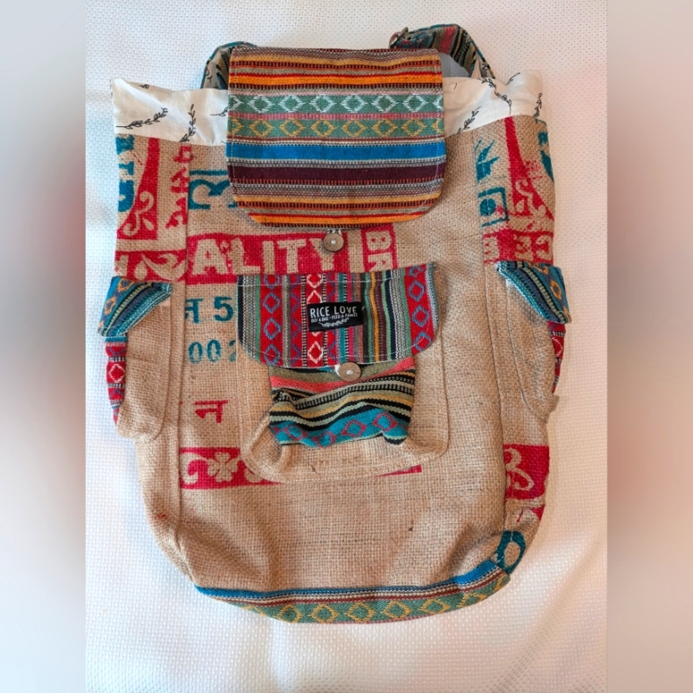 NWOT! Large RICE LOVE Boho Backpack
